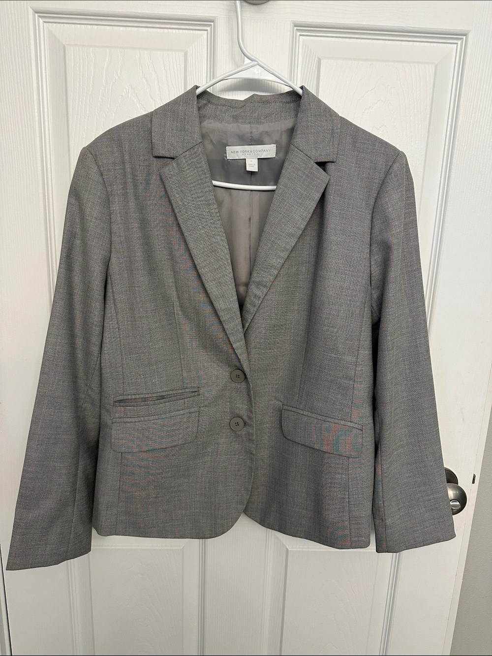 New York & Company Gray Two-Button Women's Blazer